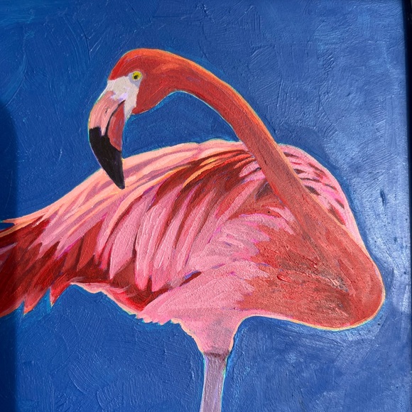 Original Vintage Flamingo Oil Painting - Picture 10 of 10
